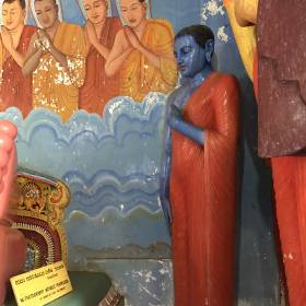 все монахи изображены, с нормальным обычным цветом кожи, а один  вот такой, кто бы это мог быть? - Шри-Ланка 2017. Часть 2.